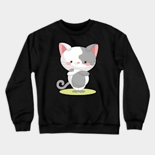 funny cats angry so cute Crewneck Sweatshirt